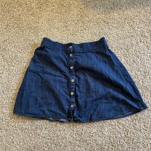 Merona Navy Button-Down A-Line Skirt